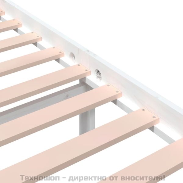 Рамка за легло, бяла, масивно дърво, 140х200 см