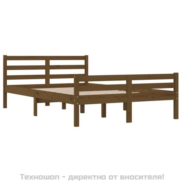 Рамка за легло, меденокафява, дърво, 150x200 cм, King Size
