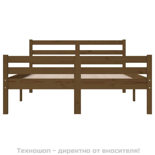 Рамка за легло, меденокафява, дърво, 150x200 cм, King Size
