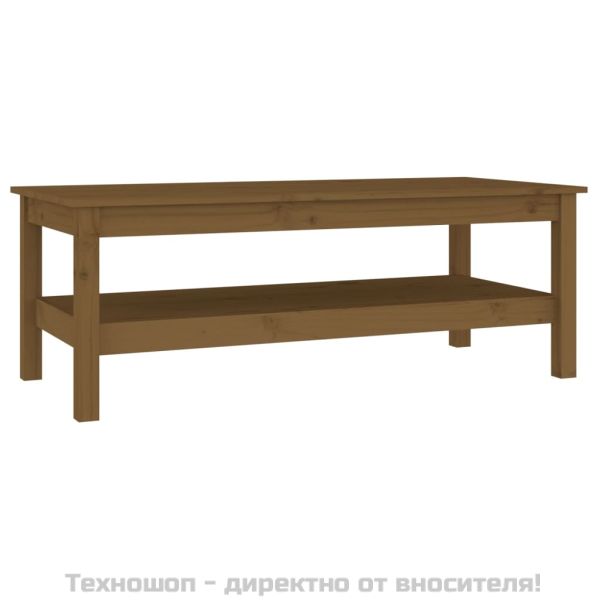 814277 Кафе маса, меденокафява, 110x50x40 см, бор дърво масив