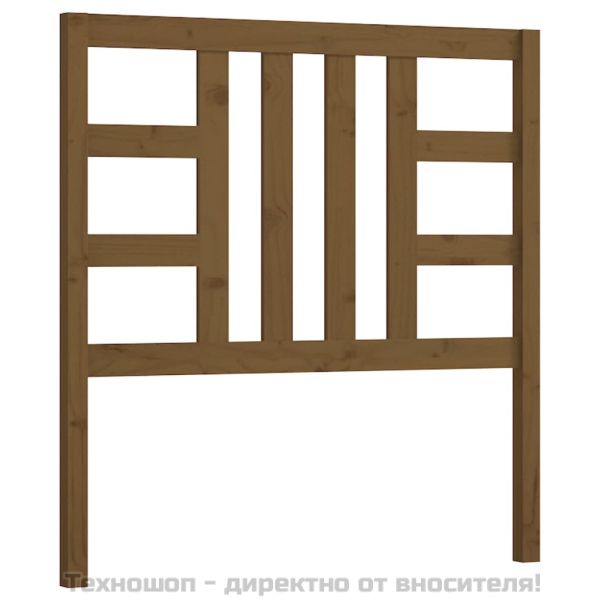 Горна табла за легло, меденокафява, 106x4x100 см, бор масив