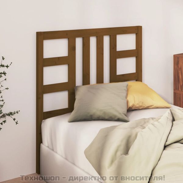 Горна табла за легло, меденокафява, 106x4x100 см, бор масив