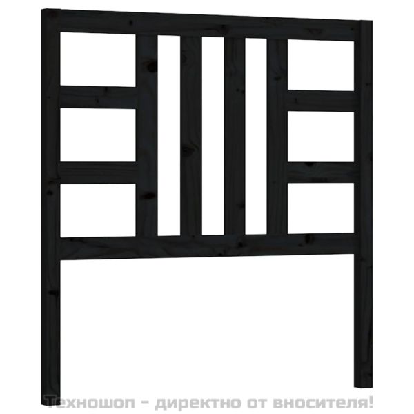 Горна табла за легло, черна, 106x4x100 см, бор масив