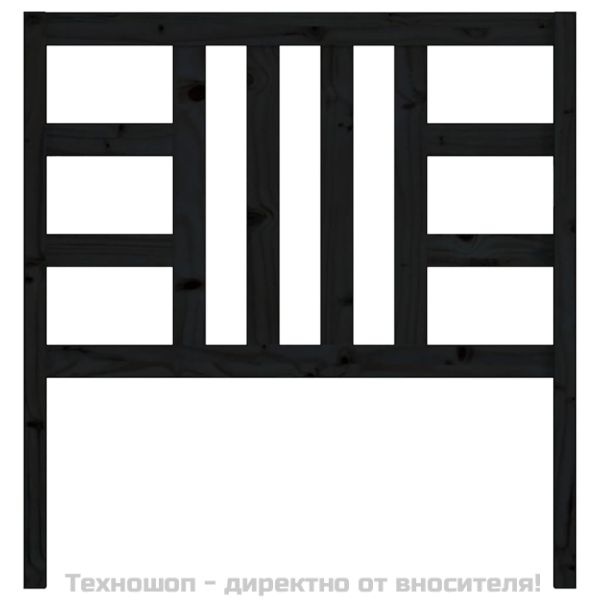 Горна табла за легло, черна, 106x4x100 см, бор масив