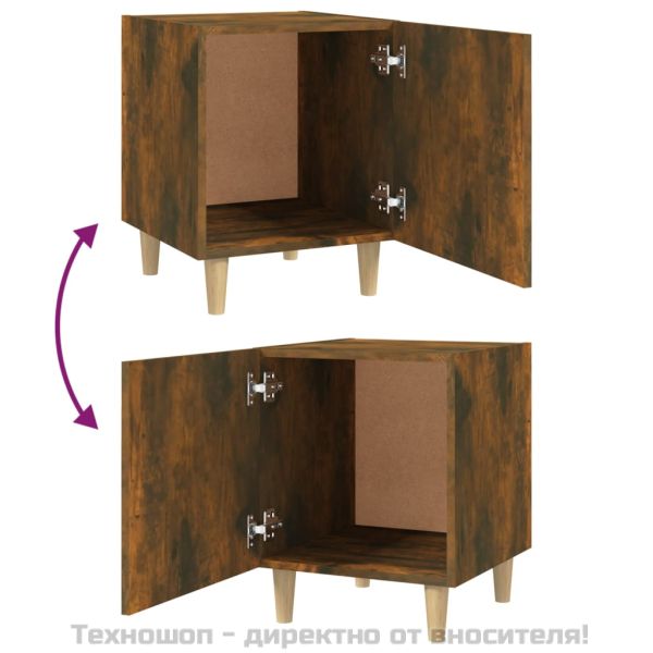 Нощно шкафче, опушен дъб, инженерно дърво