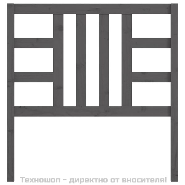 Горна табла за легло, сива, 96x4x100 см, бор масив