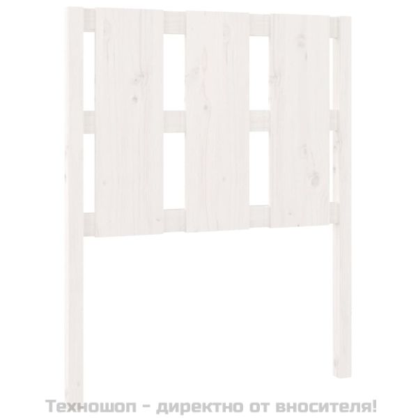Горна табла за легло, бяла, 80,5x4x100 см, бор масив