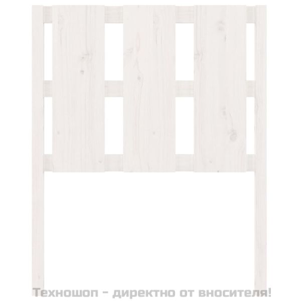 Горна табла за легло, бяла, 80,5x4x100 см, бор масив
