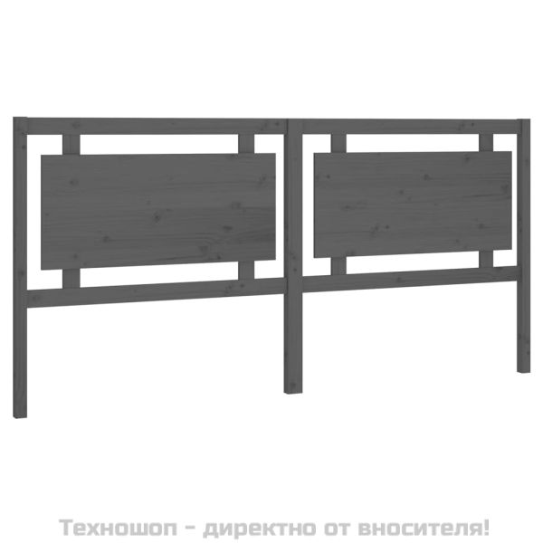 Горна табла за легло, сива, 205,5x4x100 см, бор масив