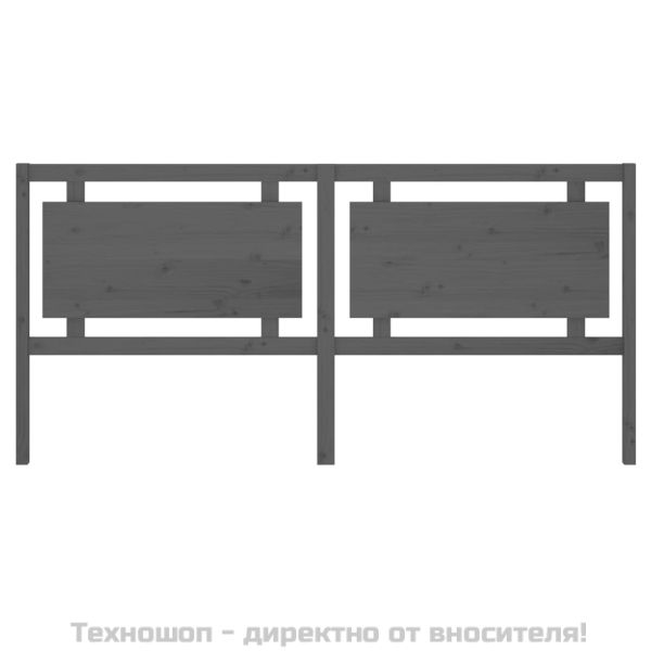 Горна табла за легло, сива, 205,5x4x100 см, бор масив