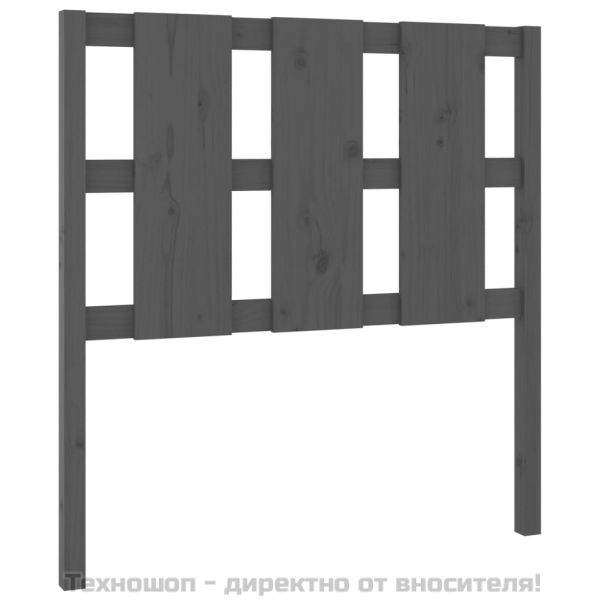 Горна табла за легло, сива, 95,5x4x100 см, бор масив