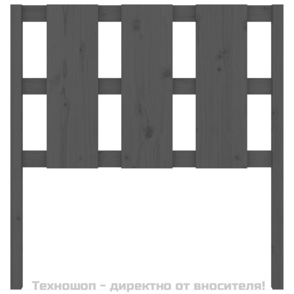 Горна табла за легло, сива, 95,5x4x100 см, бор масив