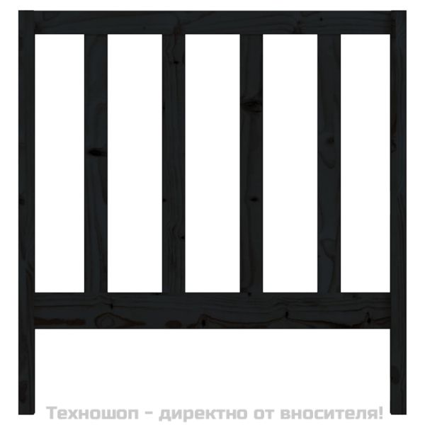 Горна табла за легло, черна, 81x4x100 см, бор масив