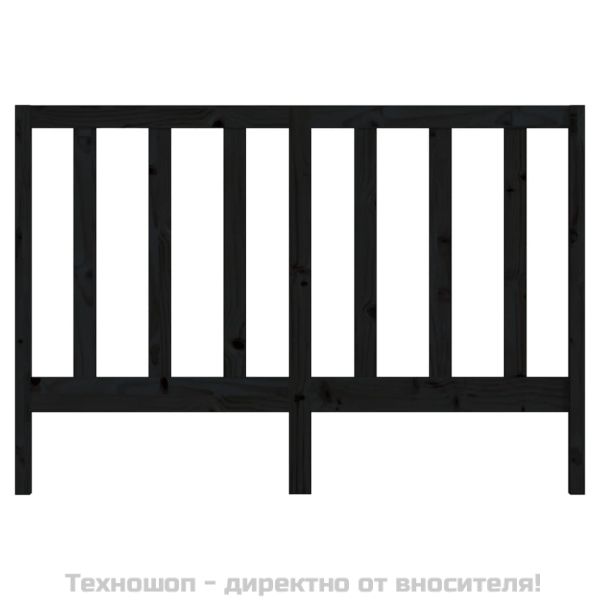 Горна табла за легло, черна, 156x4x100 см, бор масив