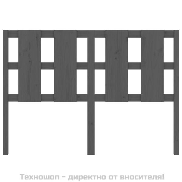 Горна табла за легло, сива, 125,5x4x100 см, бор масив
