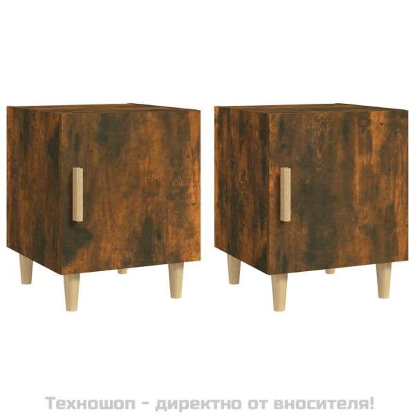 Нощни шкафчета, 2 бр, Опушен дъб, инженерно дърво