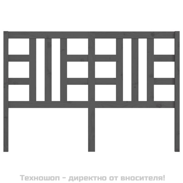 Горна табла за легло, сива, 141x4x100 см, бор масив