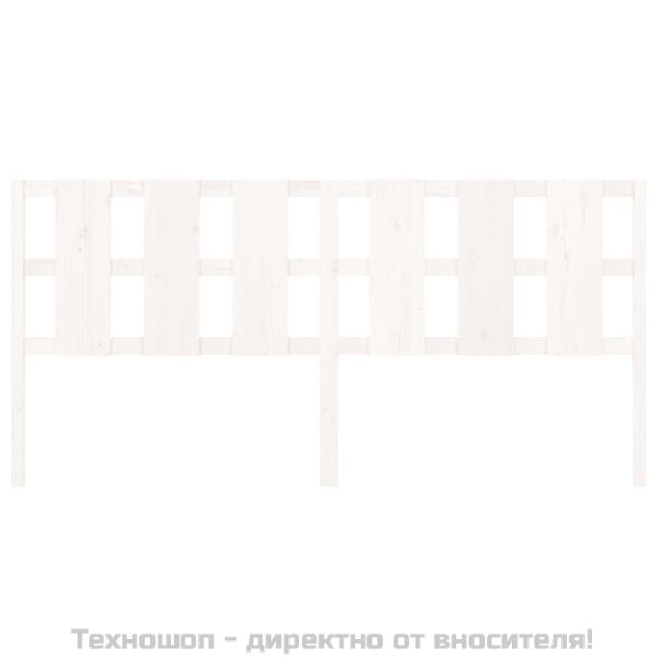 Горна табла за легло, бяла, 205,5x4x100 см, бор масив