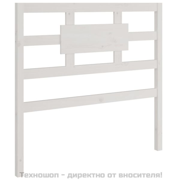 Горна табла за легло, бяла, 95,5x4x100 см, бор масив