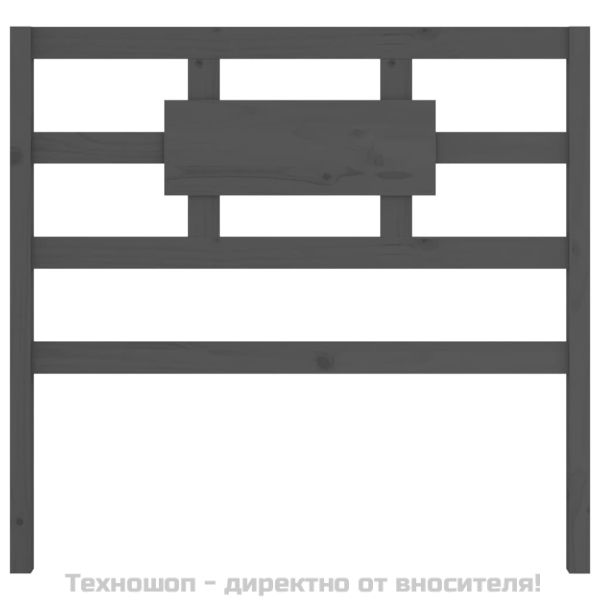 Горна табла за легло, сива, 95,5x4x100 см, бор масив