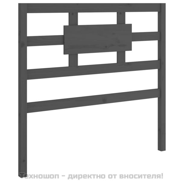 Горна табла за легло, сива, 105,5x4x100 см, бор масив