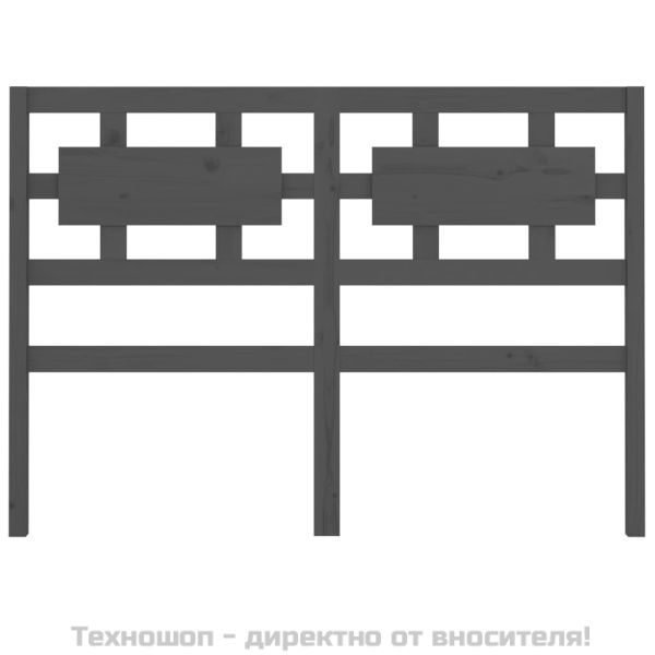 Горна табла за легло, сива, 125,5x4x100 см, бор масив