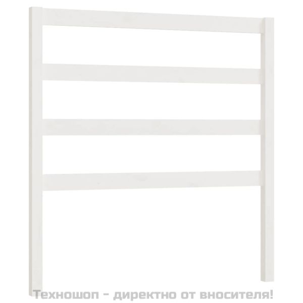 Горна табла за легло, бяла, 81x4x100 см, бор масив