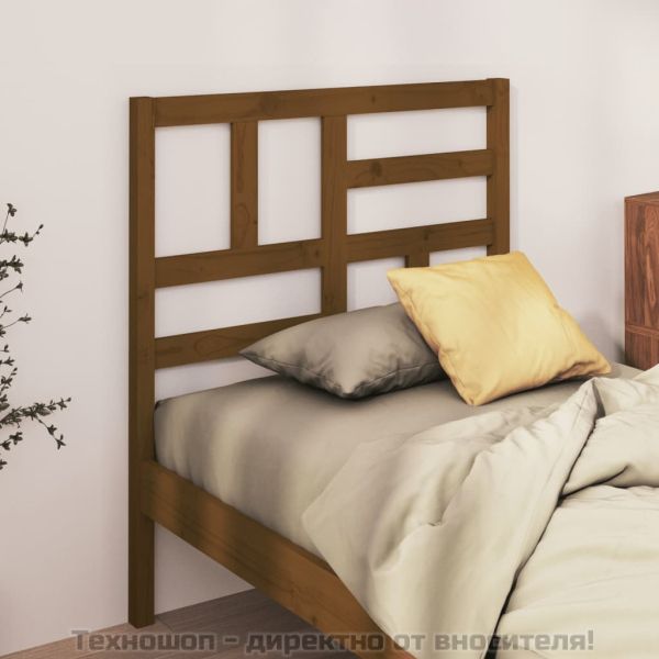 Горна табла за легло, меденокафява, 81x4x104 см, бор масив