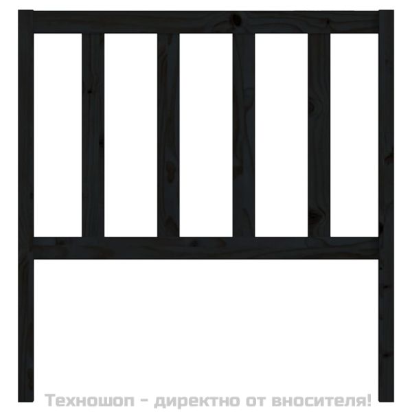 Горна табла за легло, черна, 106x4x100 см, бор масив