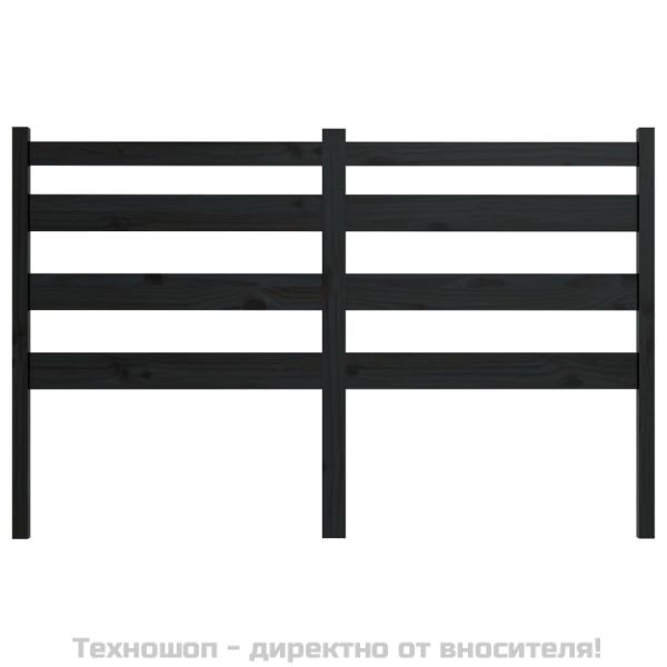 Горна табла за легло, черна, 166x4x100 см, бор масив