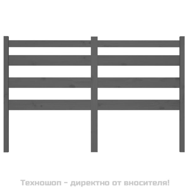 Горна табла за легло, сива, 166x4x100 см, бор масив