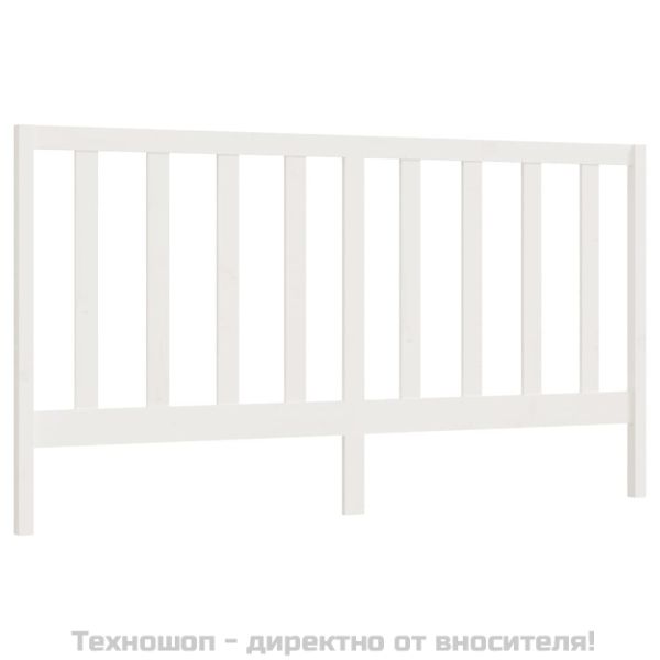 Горна табла за легло, бяла, 206x4x100 см, бор масив