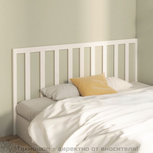 Горна табла за легло, бяла, 206x4x100 см, бор масив