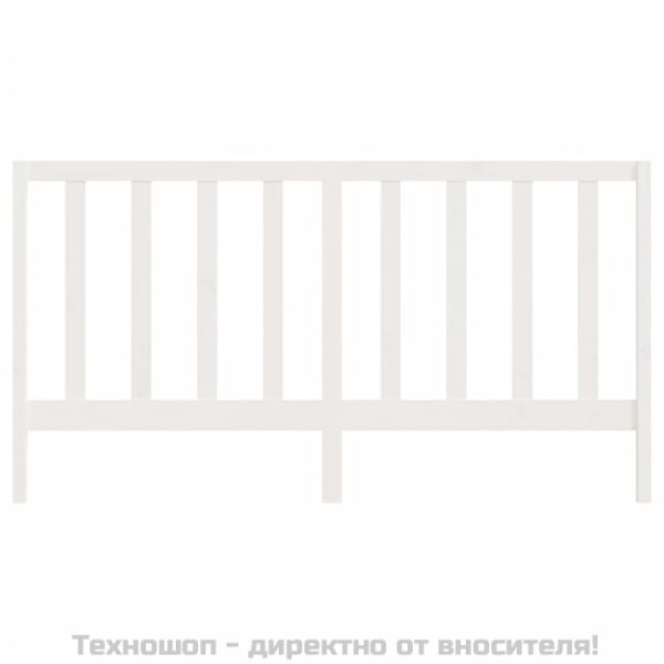 Горна табла за легло, бяла, 206x4x100 см, бор масив