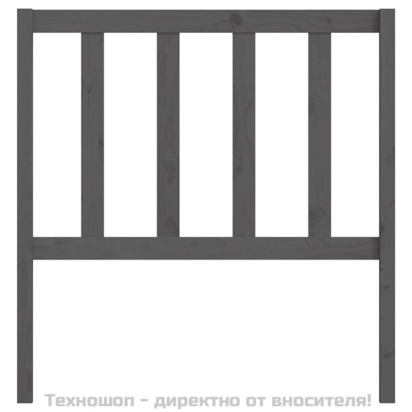 Горна табла за легло, сива, 81x4x100 см, бор масив
