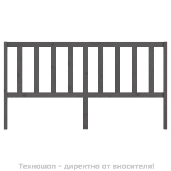 Горна табла за легло, сива, 206x4x100 см, бор масив