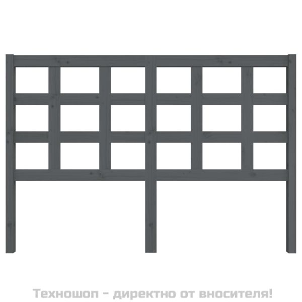 Горна табла за легло, сива, 145,5x4x100 см, бор масив