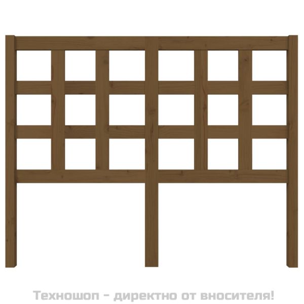 Горна табла за легло, меденокафява, 125,5x4x100 см, бор масив