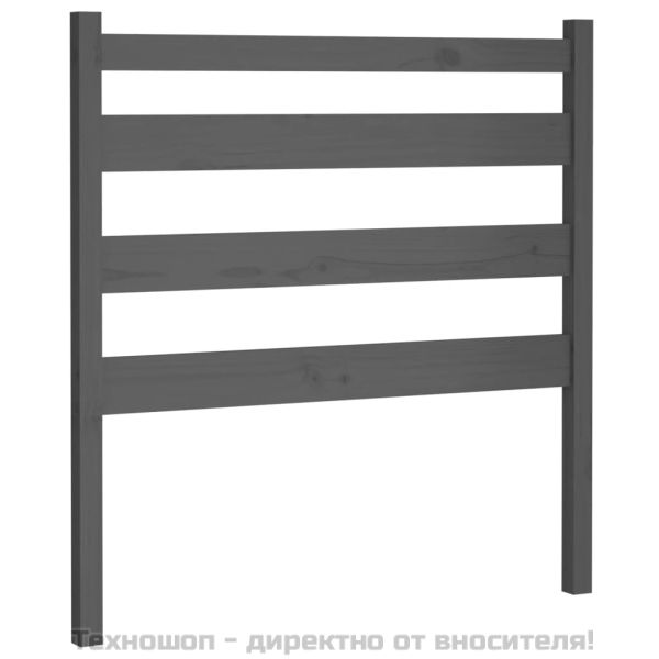 Горна табла за легло, сива, 96x4x100 см, бор масив