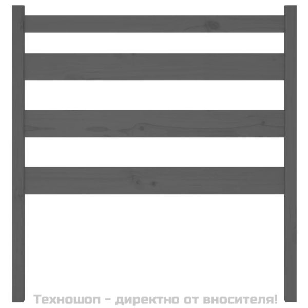 Горна табла за легло, сива, 96x4x100 см, бор масив