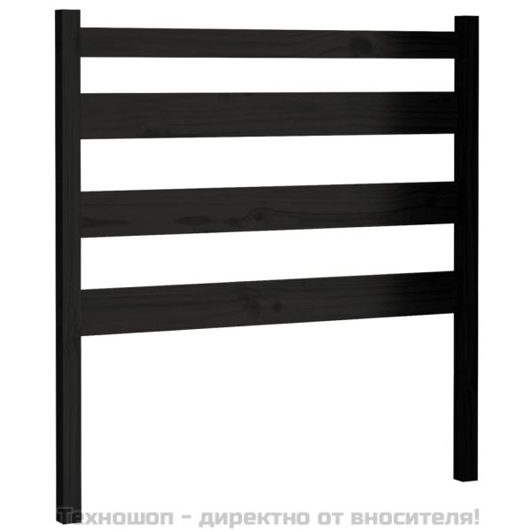 Горна табла за легло, черна, 106x4x100 см, бор масив