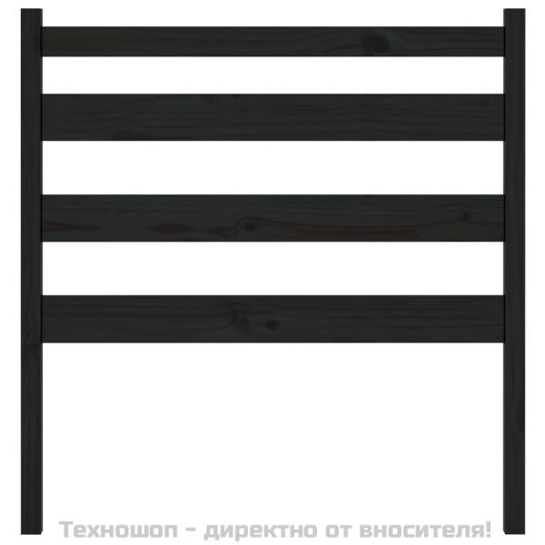 Горна табла за легло, черна, 106x4x100 см, бор масив