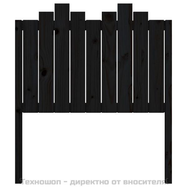 Горна табла за легло, черна, 96x4x110 см, бор масив