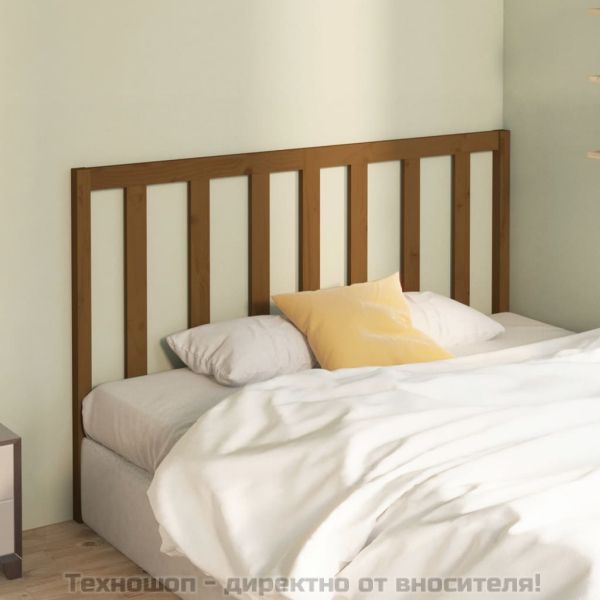 Горна табла за легло, меденокафява, 126x4x100 см, бор масив