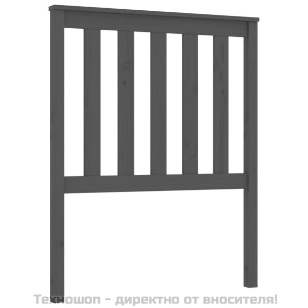 Горна табла за легло, сива, 81x6x101 см, бор масив