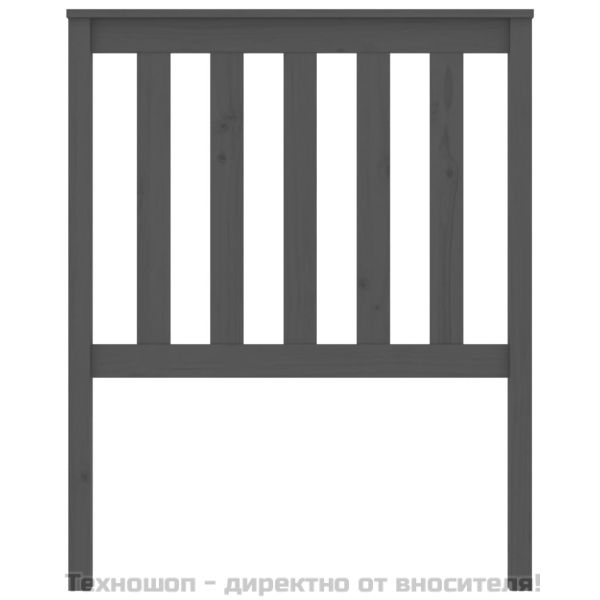 Горна табла за легло, сива, 81x6x101 см, бор масив