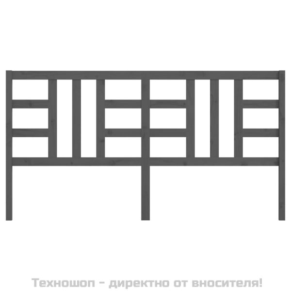 Горна табла за легло, сива, 206x4x100 см, бор масив