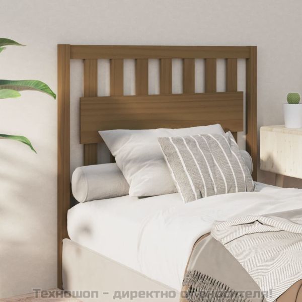 Горна табла за легло, меденокафява, 105,5x4x100 см, бор масив