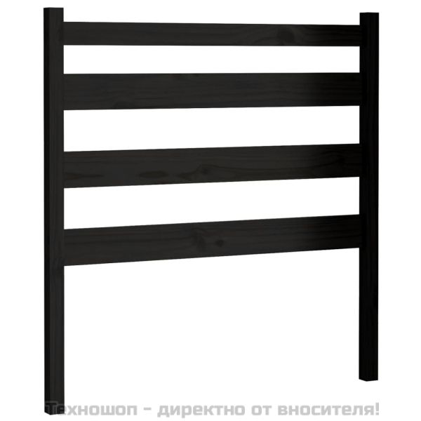 Горна табла за легло, черна, 96x4x100 см, бор масив