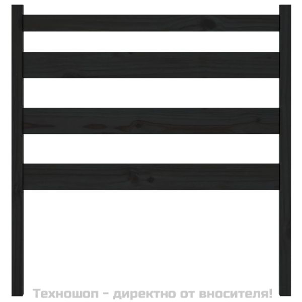 Горна табла за легло, черна, 96x4x100 см, бор масив
